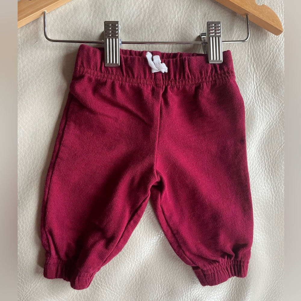 $5 💥NEW Soft 100% Cotton French Terry Joggers / Sweatpants, Burgundy Red
